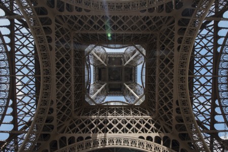 View of the Eiffel Tower from the forecourt